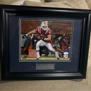 Vintage authentic New England Patriots Wes Walker #83 autographed wall hanging